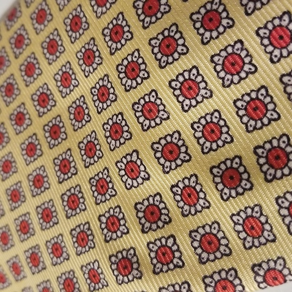 Polo by Ralph Lauren Tip Slip & String Silk Hand Sewn England Gold Red 54"x4" - Picture 5 of 12